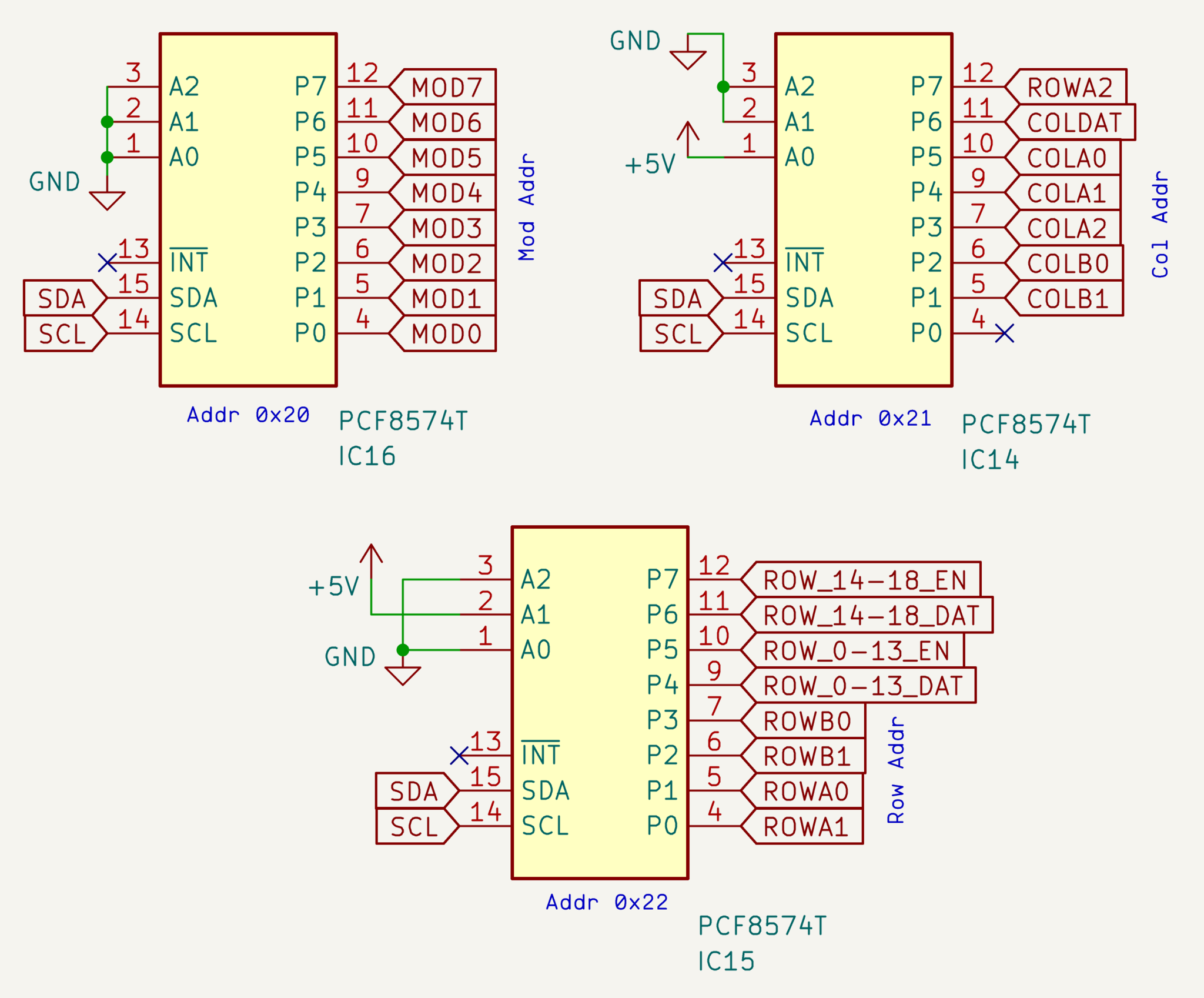 PCF8574 IO expanders