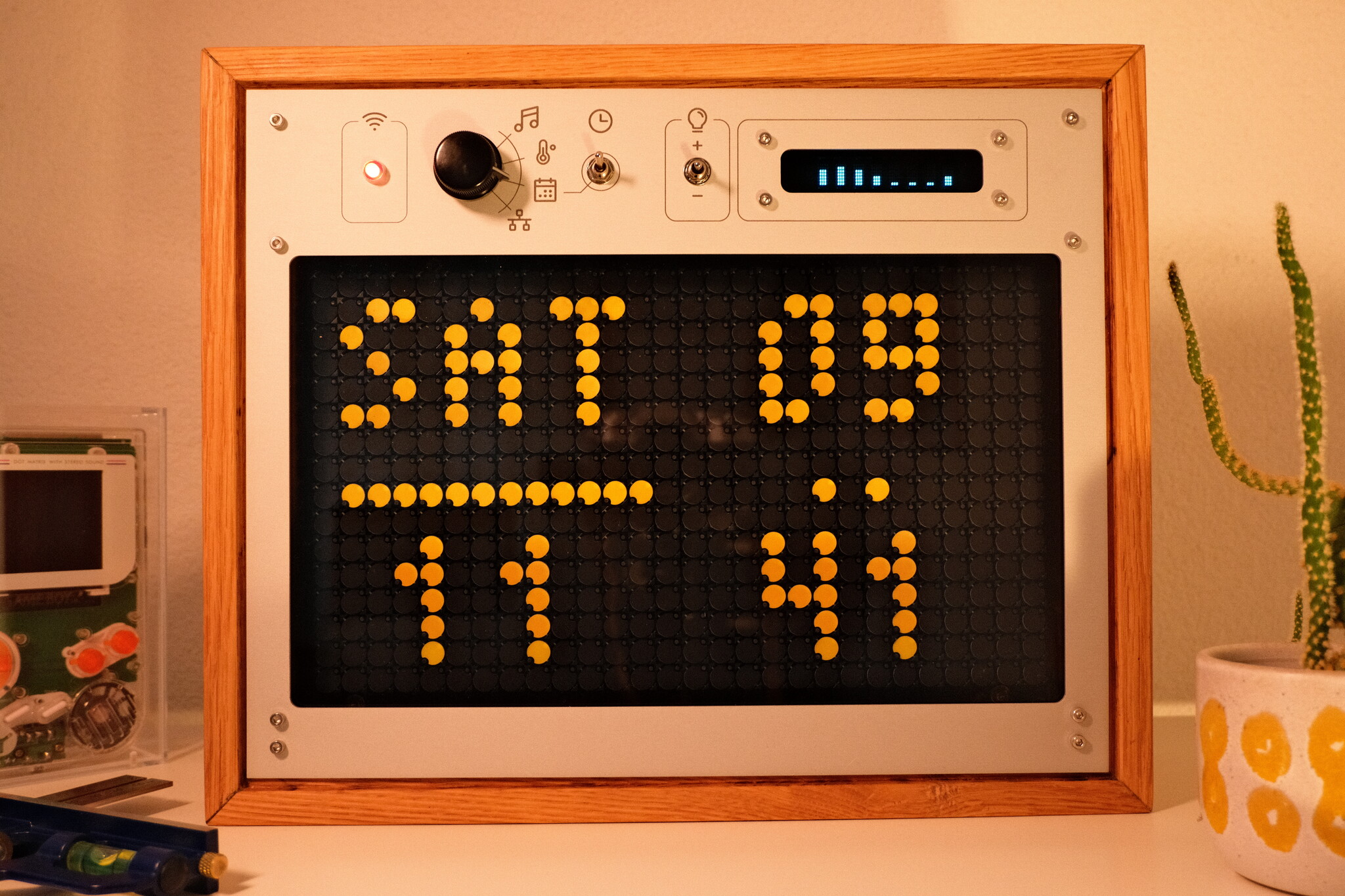 Front of the flip dot display