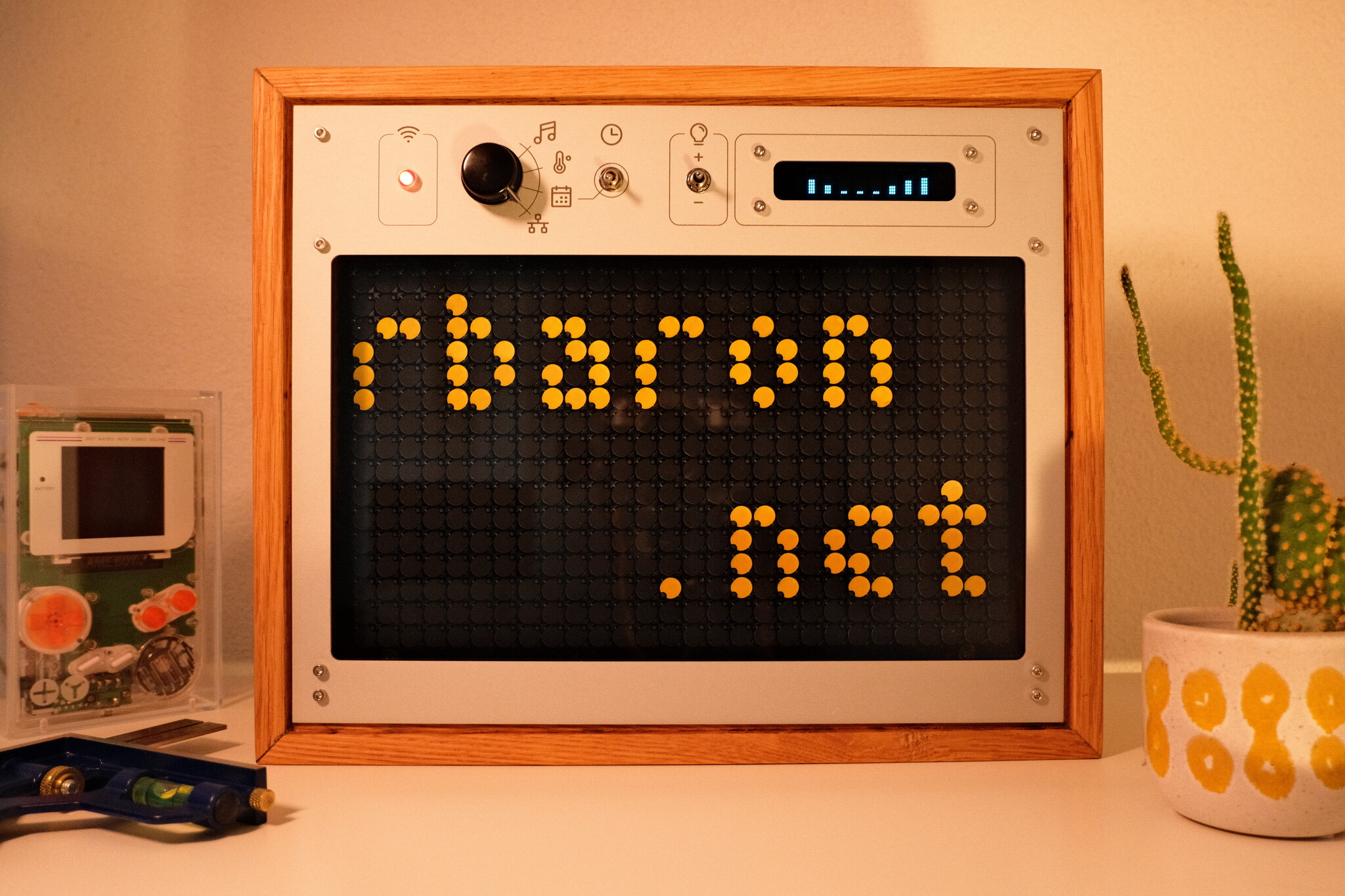 Front of the flip dot display