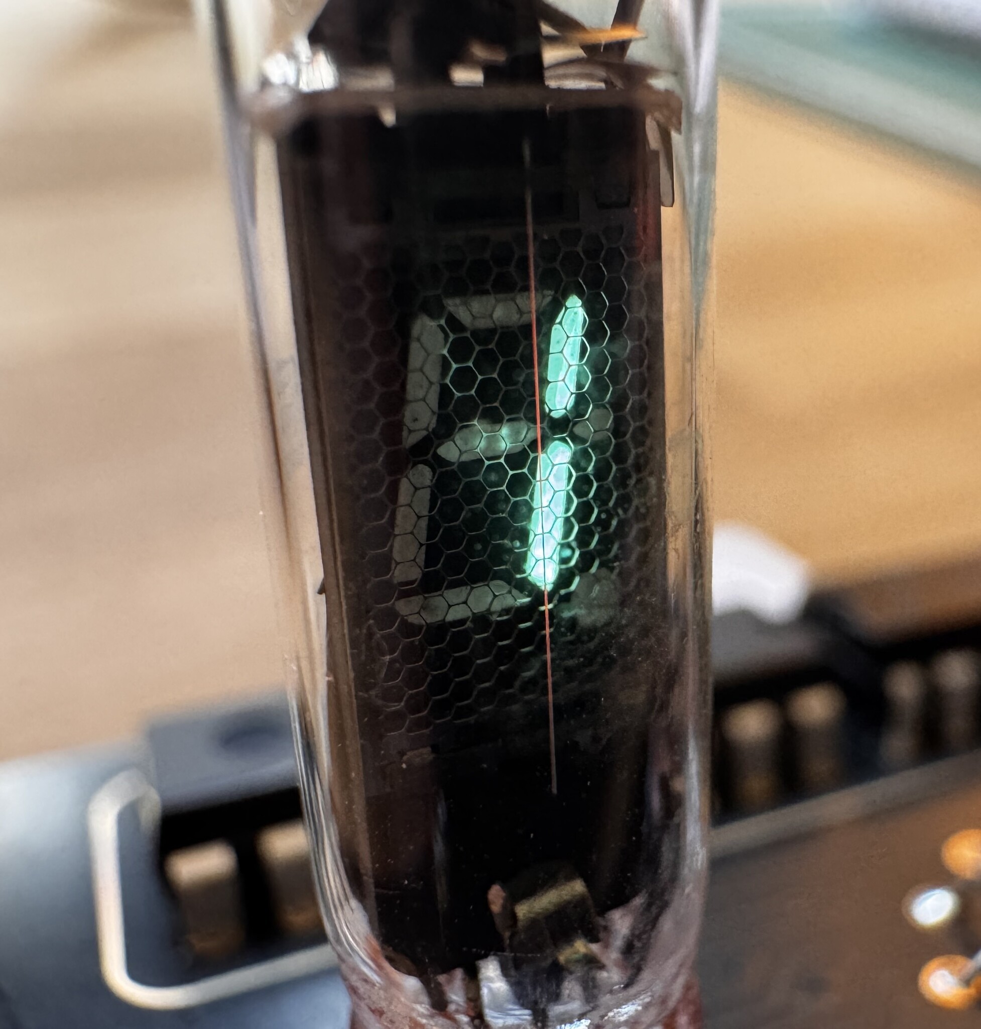 Close up of the tube, on