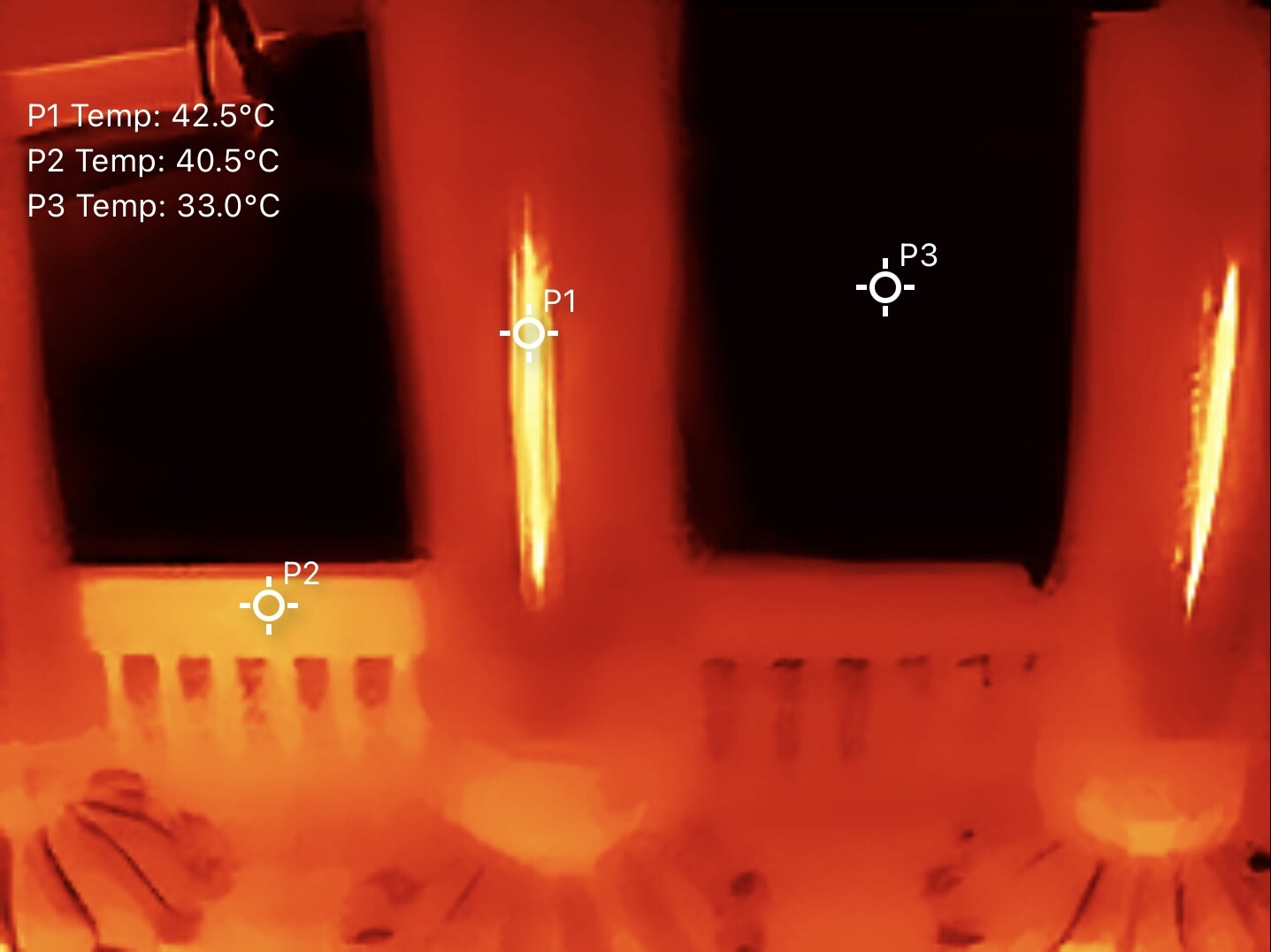 Thermal view of the LD8035 display