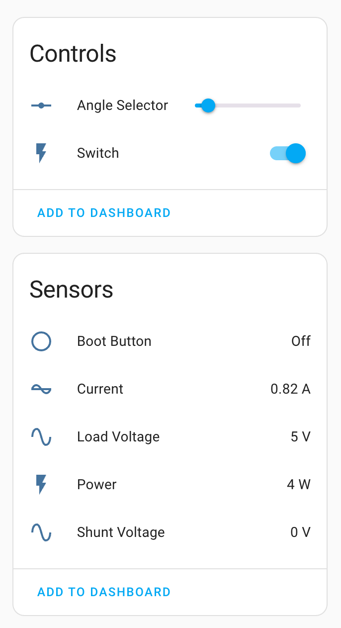 Home assistant controls