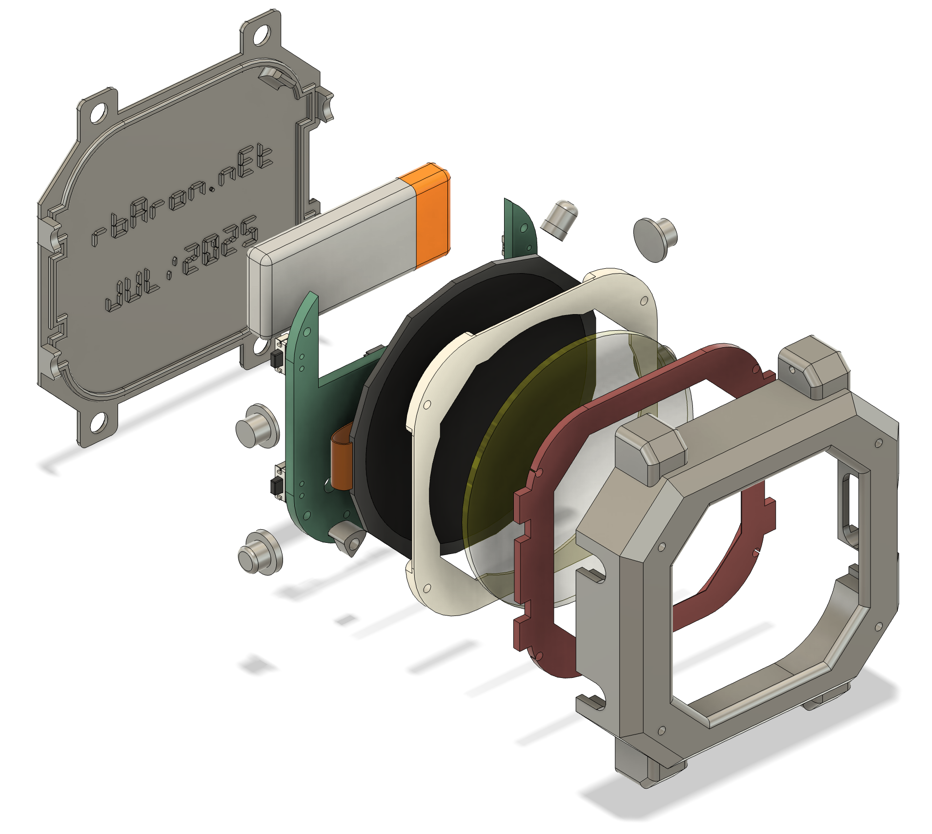 Exploded view of the mechanical parts