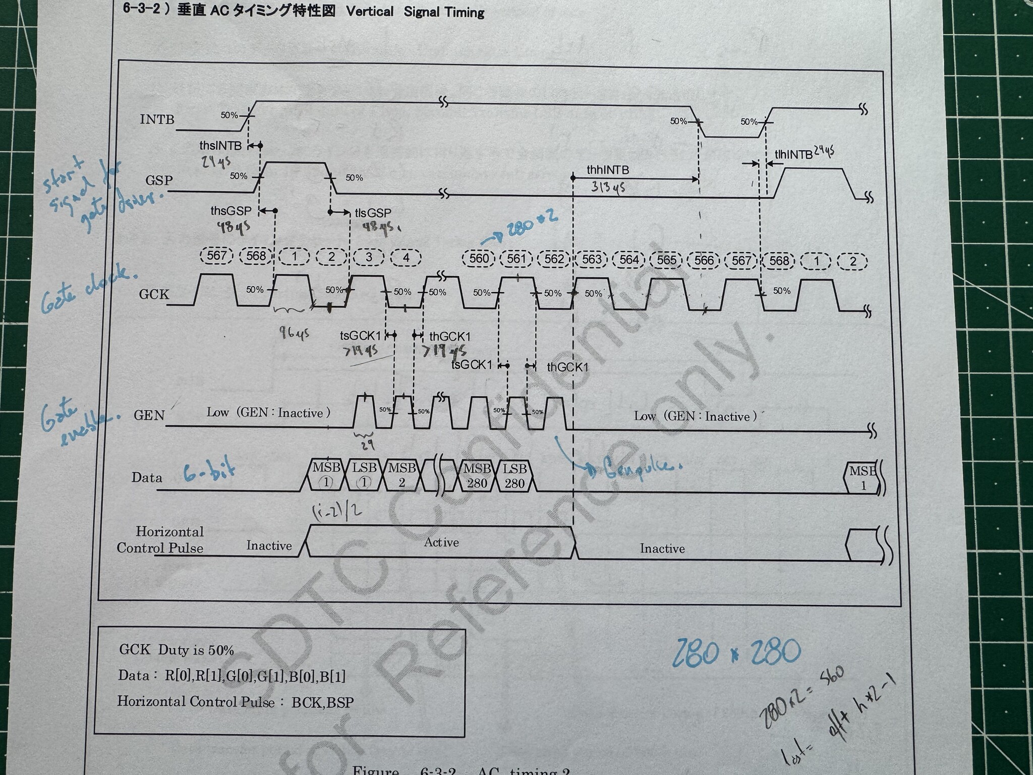 Hand-written notes on the datasheet