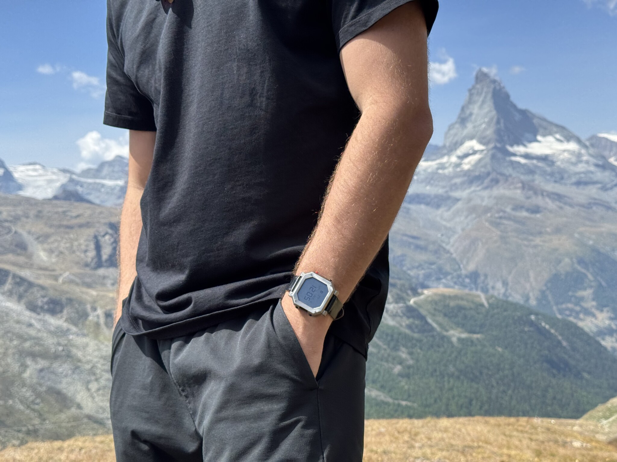Wearing the relog in the alps